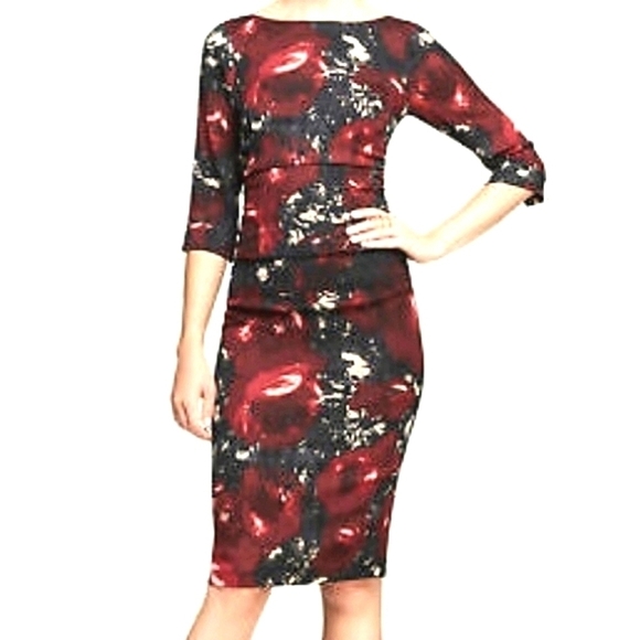Anthropologie Dresses & Skirts - Flora Silk Crepe Watercolor Tracy Reese Rouched Anthropologie Dress